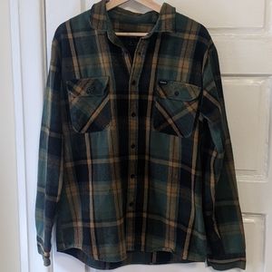 Pre-owned Brixton Flannel Green Black Large